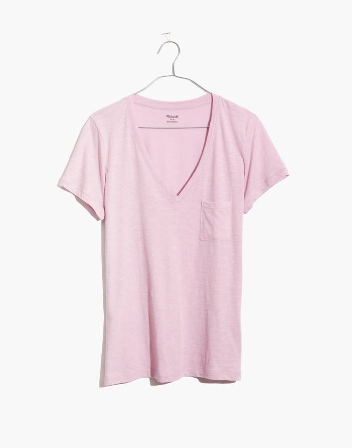 Whisper Cotton V-Neck Pocket Tee | Madewell