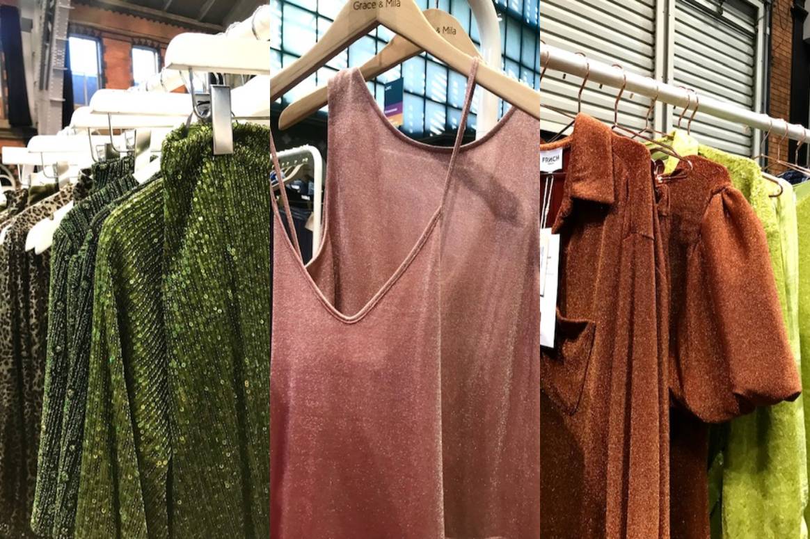 Glitzer und Pailletten auf der Messe Just Around the Corner in
den Kollektionen von Traffic People, Grace & Mila und Frnch. Bild:
FashionUnited
