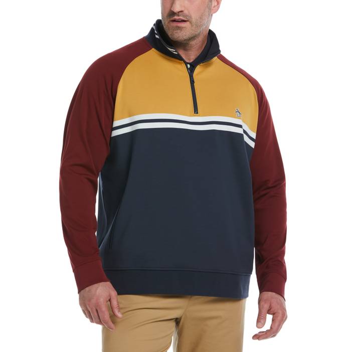 Men's Big & Tall 1/4 Zip Color Block Jacket | Original Penguin