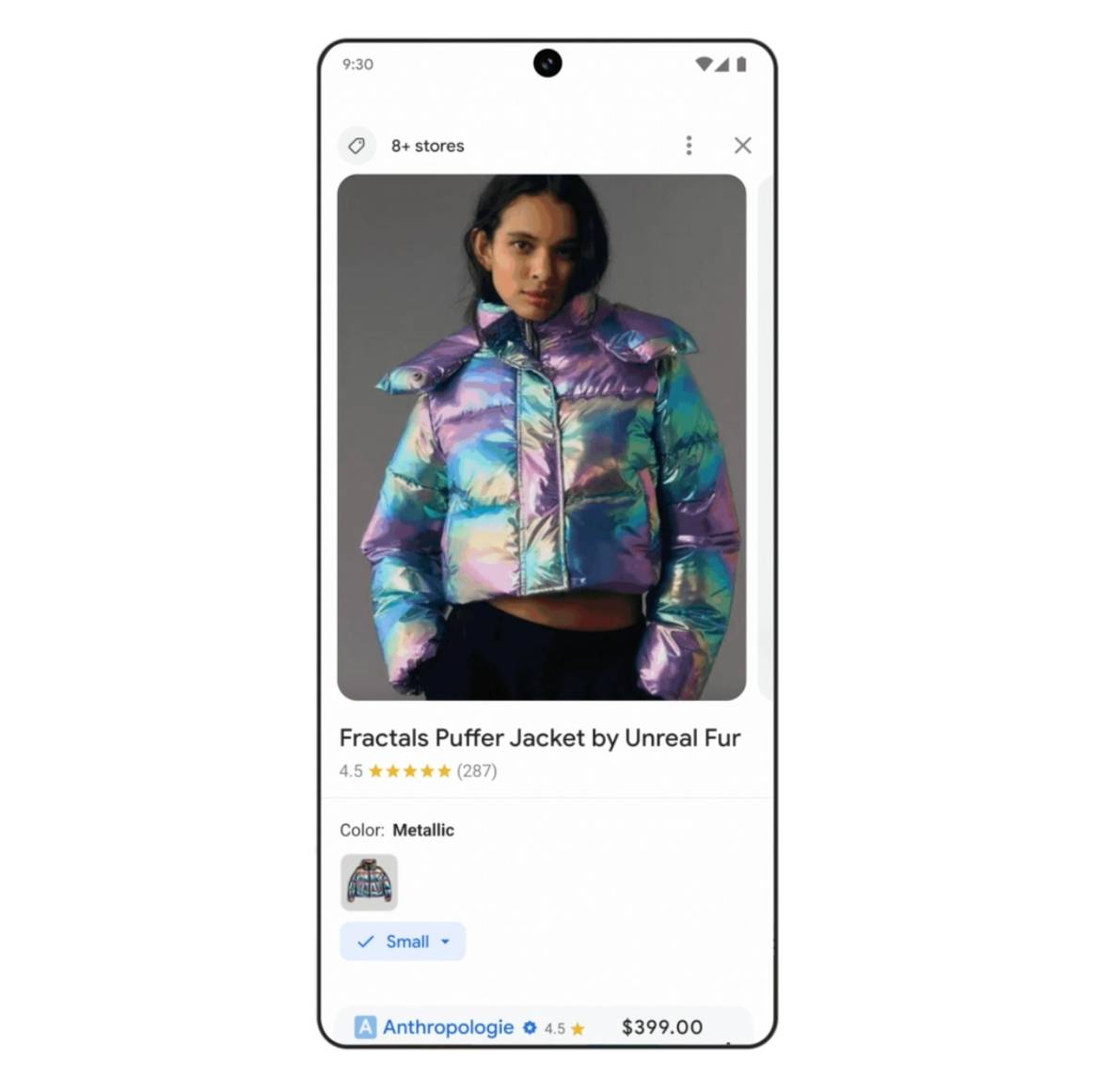 Front-end del “Shopping Graph” de Google con algunas de las últimas innovaciones desarrolladas por el buscador para mejorar su experiencia de compra.