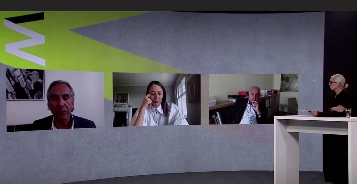 Bild: Europäischen Modeverbände sprechen über den Wert von Kleidung / von links nach rechts Carlo Capasa, Caroline Rush, Pascal Morand, Christiane Arp