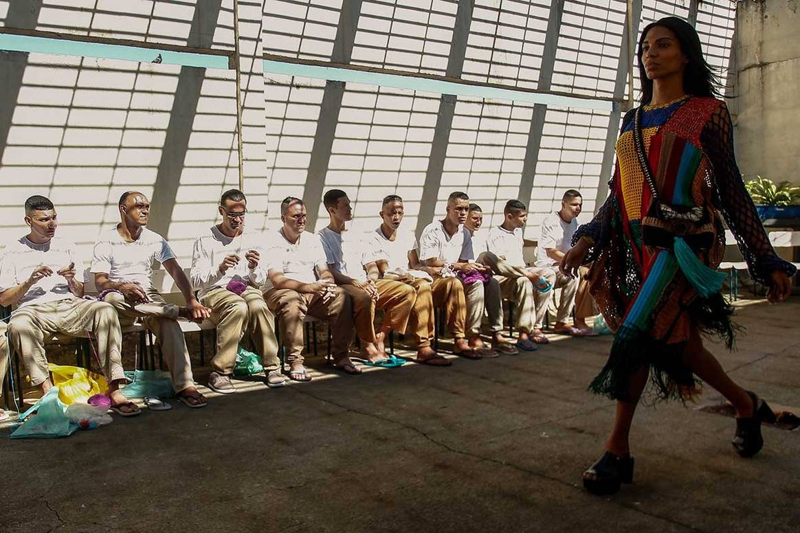 Inmates show off crochet creations in Brazil prison fashion show