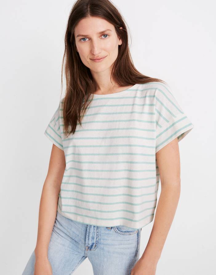 Boxy-Crop Tee in Stripe | Madewell