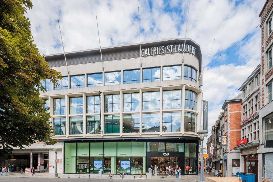 Die neue Fassade von Inno in Lüttich. Bild: Inno