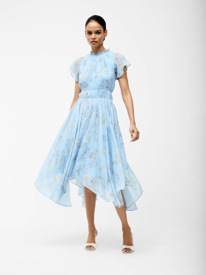 Diana Gathered Flowing Dress5 Cashmere Blue | French Connection