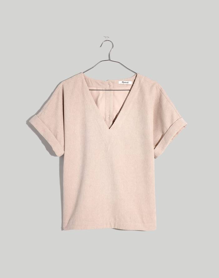 Plus Corduroy Renata V-Neck Top | Madewell