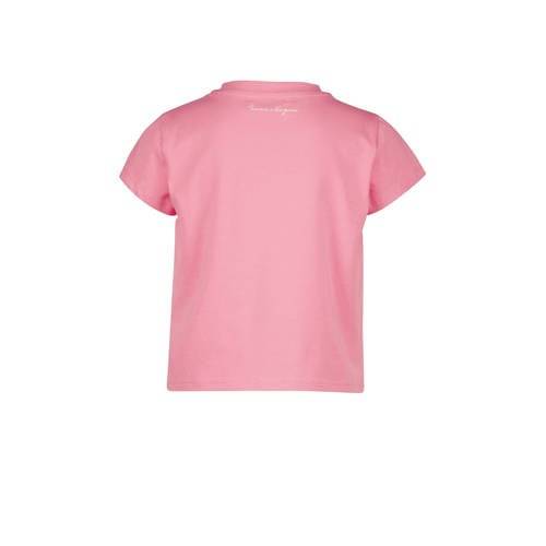 X Senna Bellod T-shirt met tekst roze Meisjes Katoen Ronde hals | Vingino