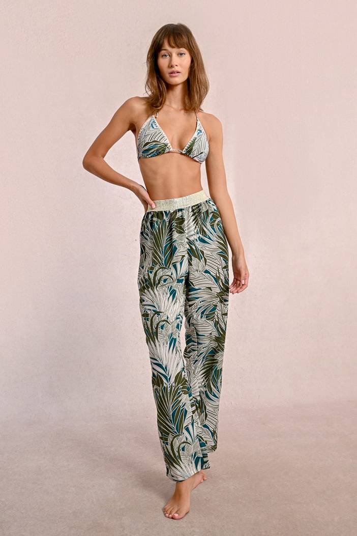 Pantalon fluide à imprimé tropical | Molly Bracken