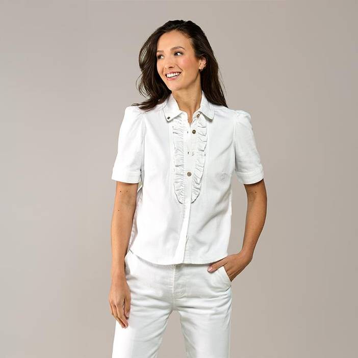 Caroline Tensen Brighton Denim Blouse Wit | Mart Visser