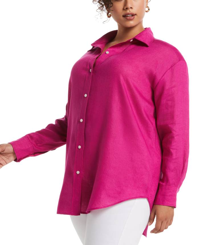 Women's Plus Size Easy Linen Shirt | Rafaella