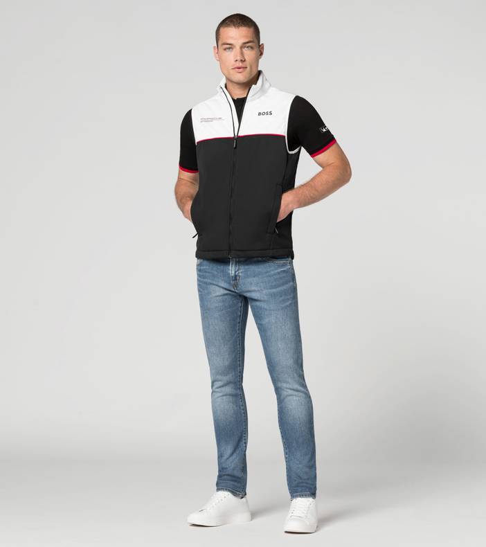 Softshell-Weste Unisex – Motorsport - schwarz/weiß - M | Porsche Design