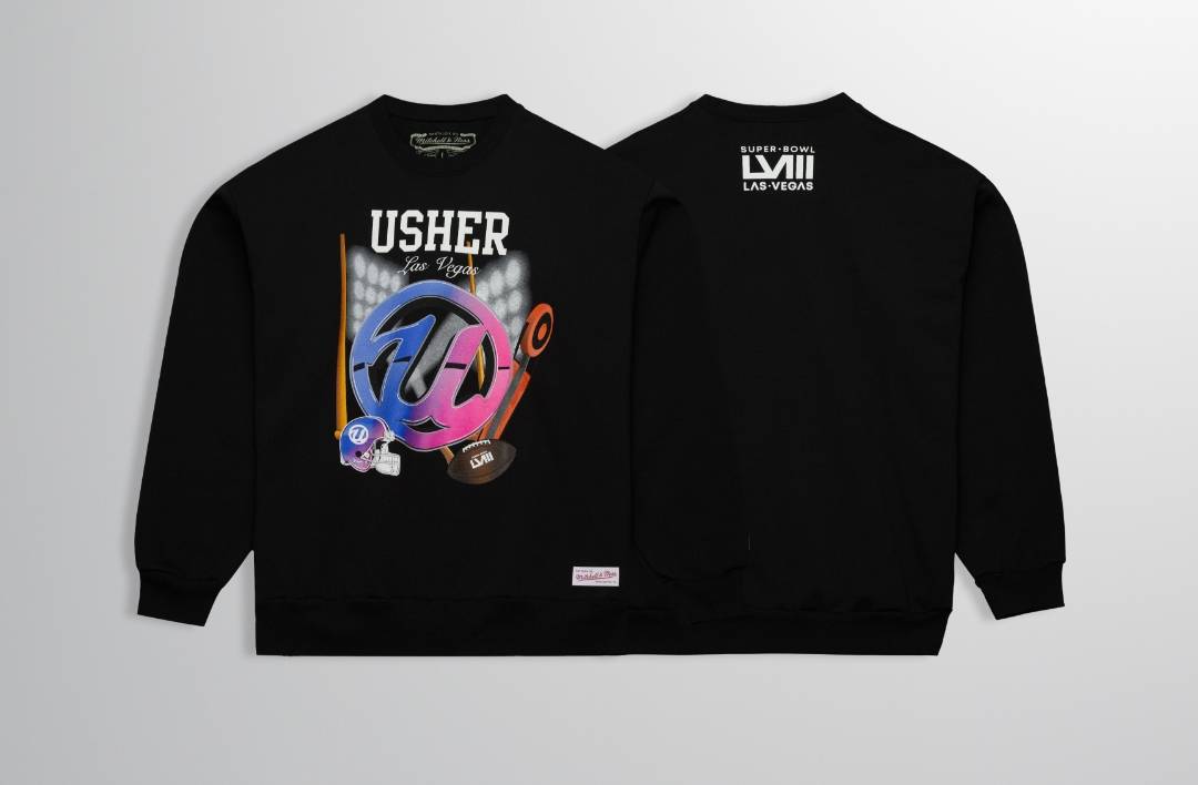 NFL x Mitchell & Ness x Usher apparel for Super Bowl LVIII