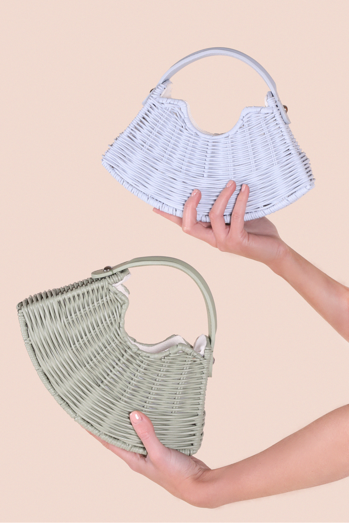 Wicker Wings, Blue and Sage Mini Fan bag, courtesy of the brand