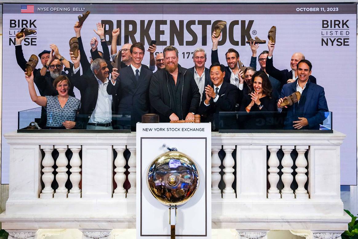 Debut de Birkenstock en la Bolsa de Valores de Nueva York, durante la jornada del 11 de octubre de 2023.