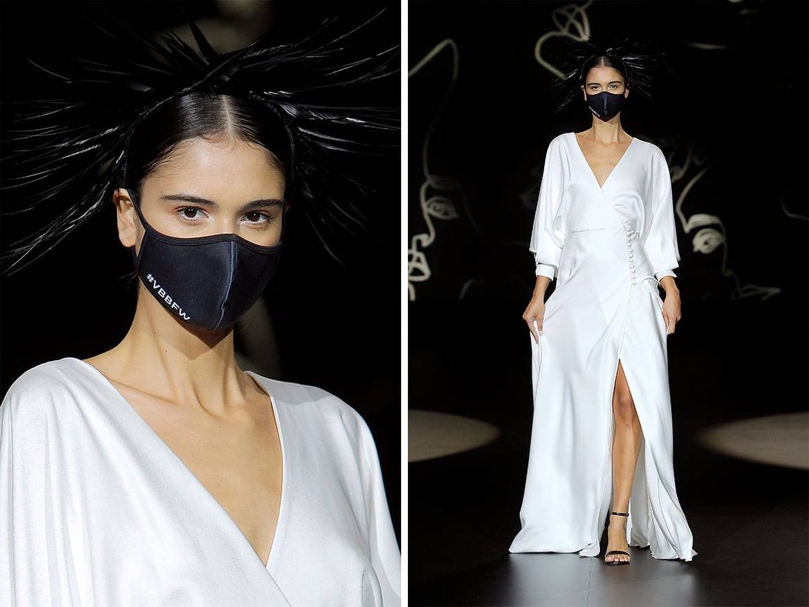 Novias con mascarillas, ¿la última tendencia en moda nupcial?