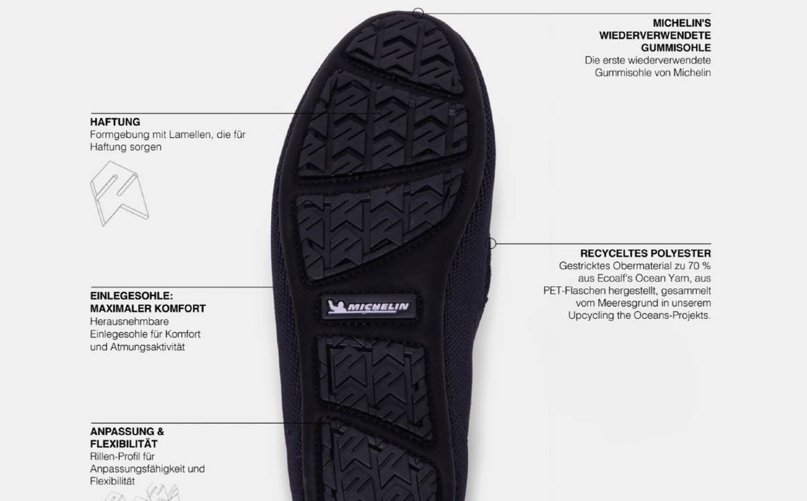 Auf leisen Gummisohlen: Ecoalf und Michelin entwickeln 'Low Impact Loafers'