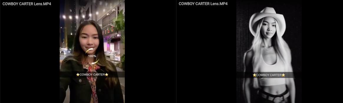 Le Lens, en réalité augmenté qui permet une immersion dans l'univers de Cowboy Carter.