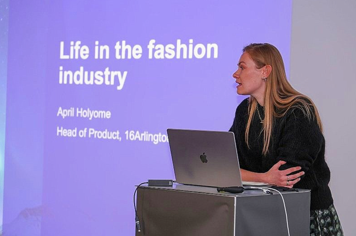 April Holyome shared her journey in fashion design with the students.