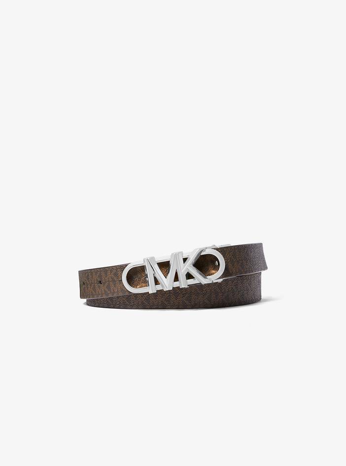 MK Reversible Empire Signature Logo and Metallic Snake Embossed Belt | Michael Kors