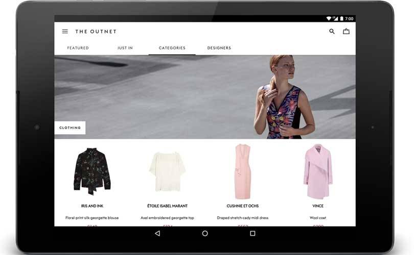 Click Outnet The Outnet launches first android app