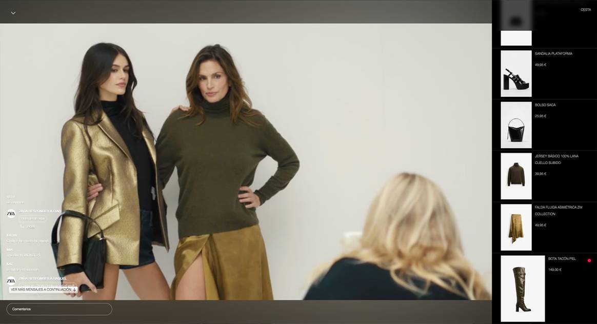 Cindy Crawford y Kaia Gerber durante el primer capítulo de Zara Streaming.