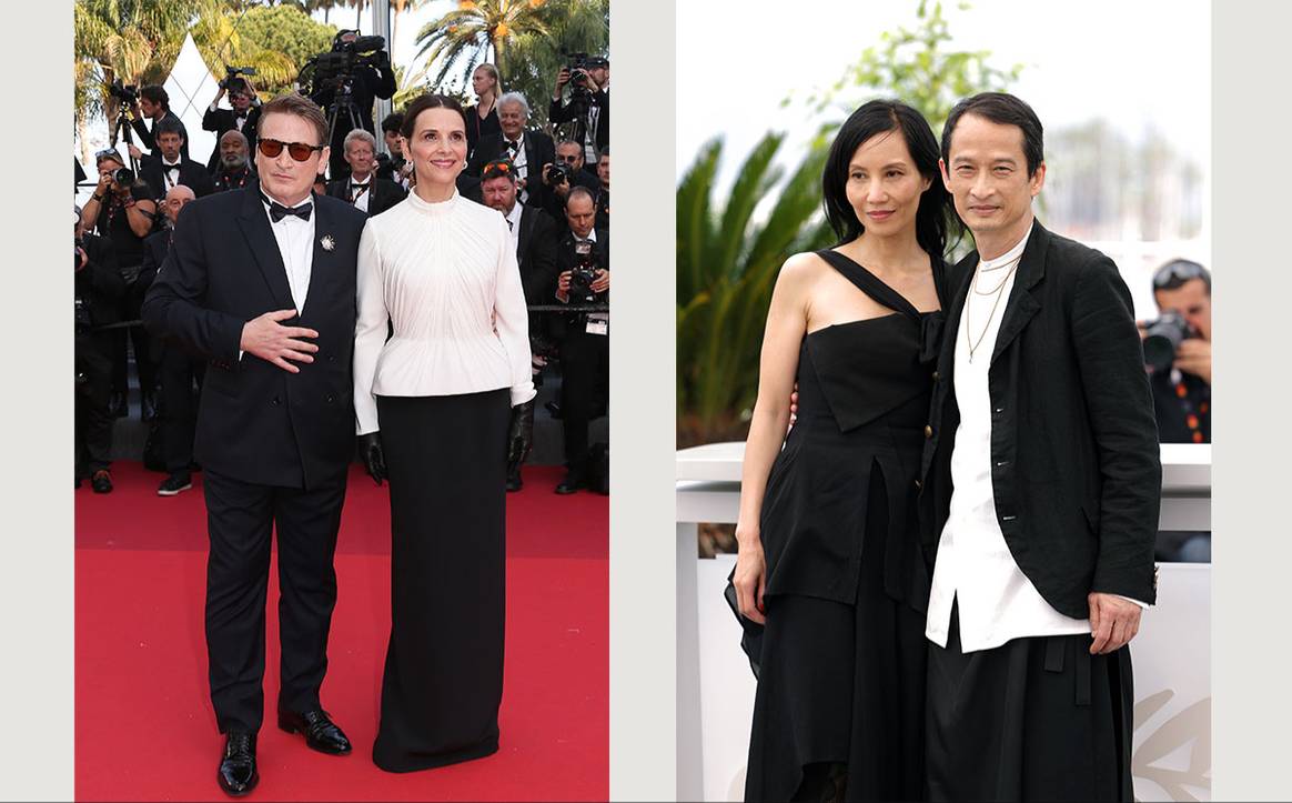 Courtesy of Dior. Benoit Magimel, Juliette Binoche, Trần Nữ Yên Khê et Trần Anh Hùng