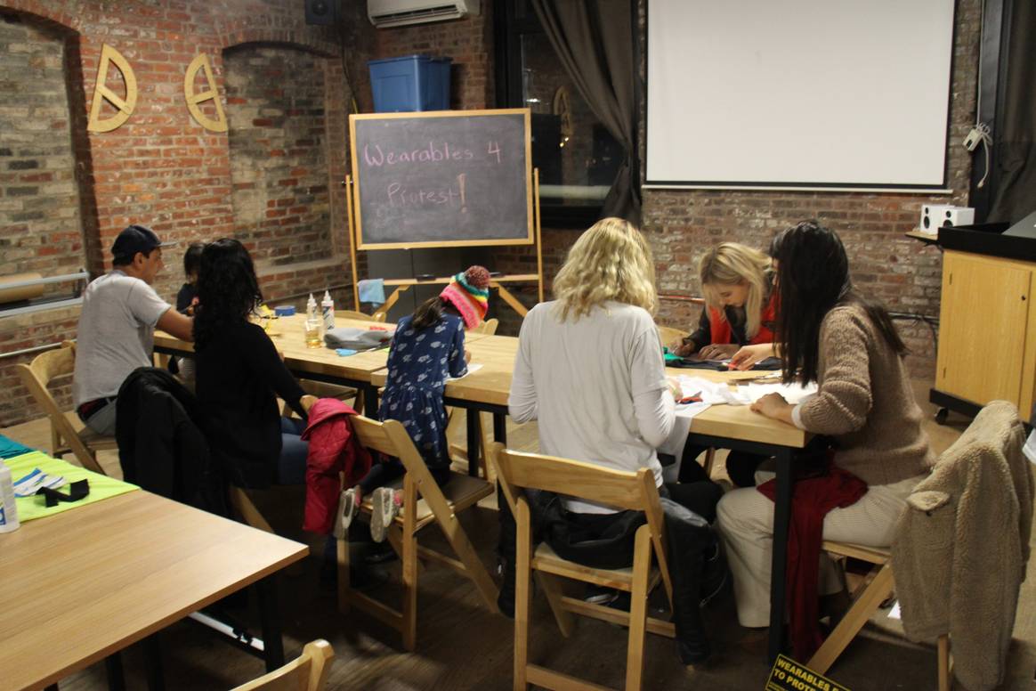 2018. Workshop from the series “Wearables for/by Protest” at Pioneer Works, New York.