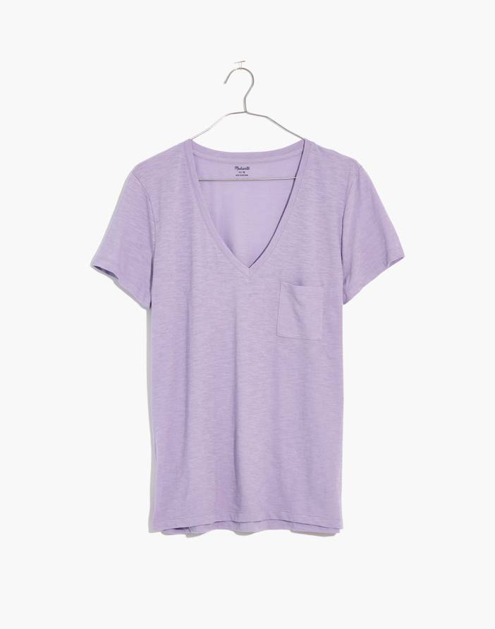 Whisper Cotton V-Neck Pocket Tee | Madewell