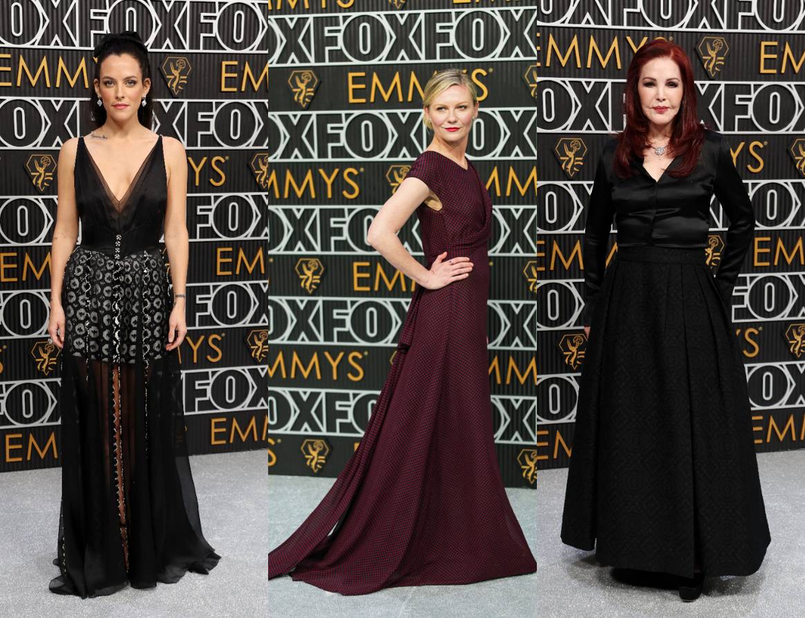 Riley Keough, Kirsten Dunst and Priscilla Presley wear Chanel at the 75th Primetime Emmy Awards.