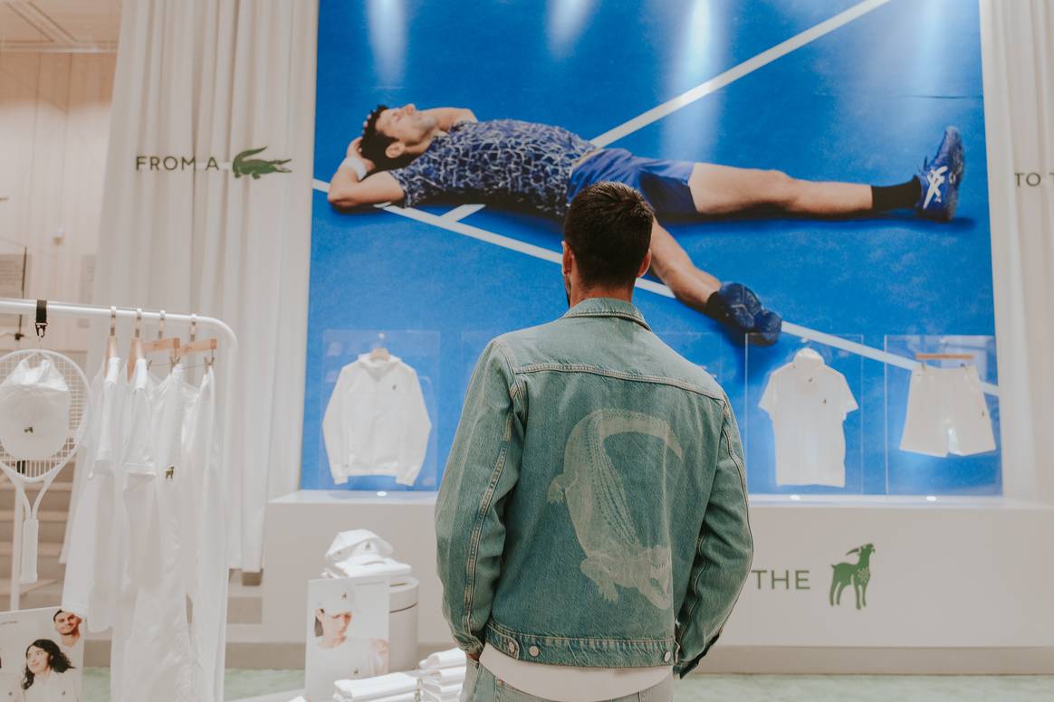 Novak Djokovic durante el lanzamiento de una colección cápsula de Lacoste en Nueva York.