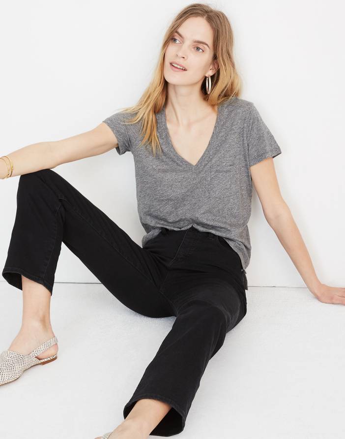 Whisper Cotton V-Neck Pocket Tee | Madewell