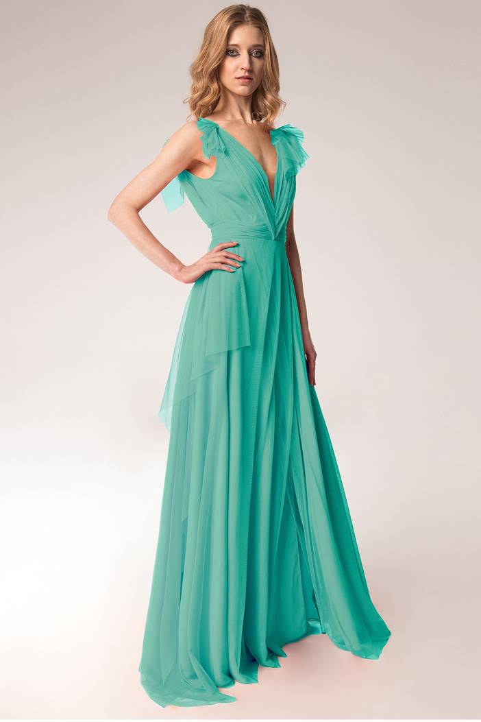 Turquoise Tulle Evening Dress | Angelika Jozefczyk
