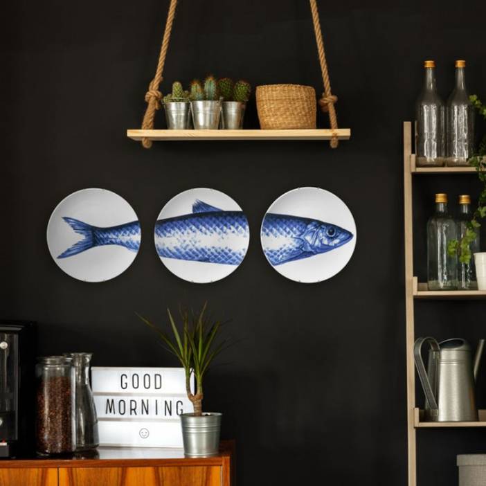 Plates Delft Blue (3 pcs) | A fish named Fred