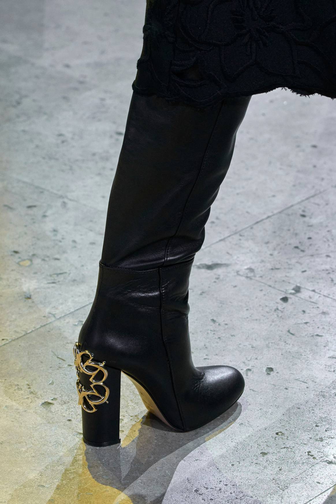 Elie Saab FW23 boot with heel embellishment