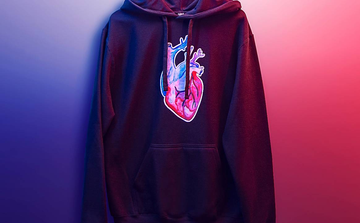 Genderless Hearted Hoodie