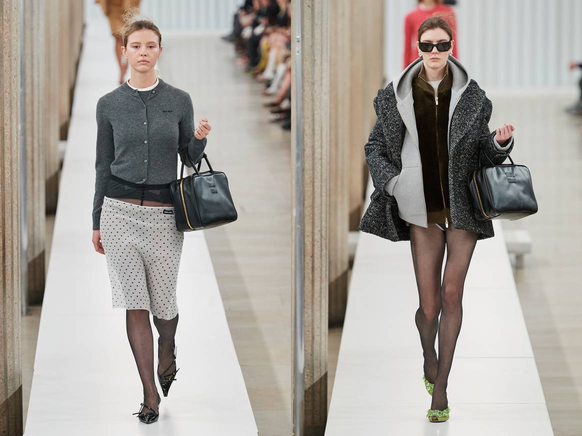 Miu Miu FW23 Ready to Wear show in Parijs. Beeld: Launchmetrics Spotlight.