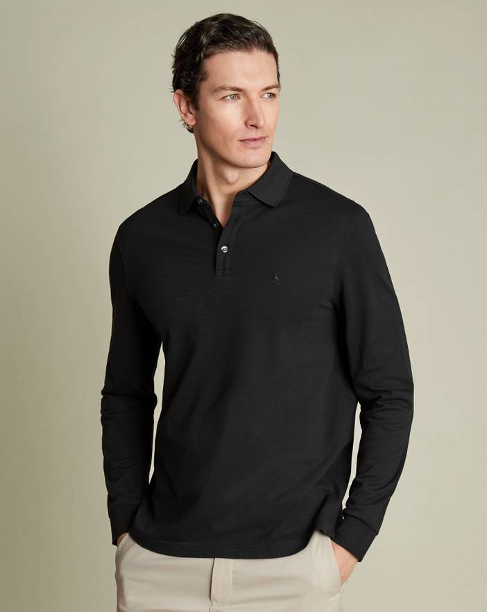 Men's Charles Tyrwhitt Long Sleeve Pique Polo Shirt | Charles Tyrwhitt