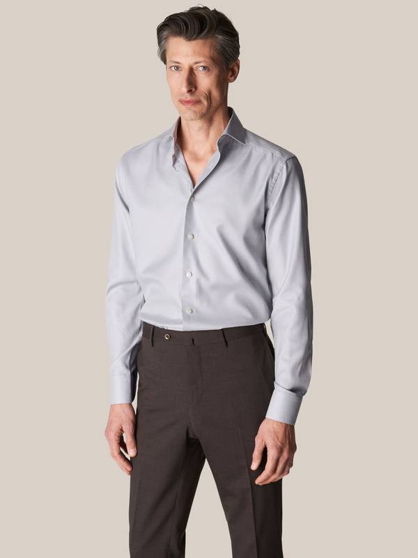 Light Green Cotton Lyocell Stretch Shirt | Eton
