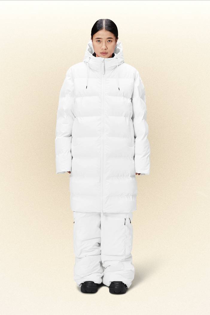 Alta Long Puffer Jacket - Black | Rains