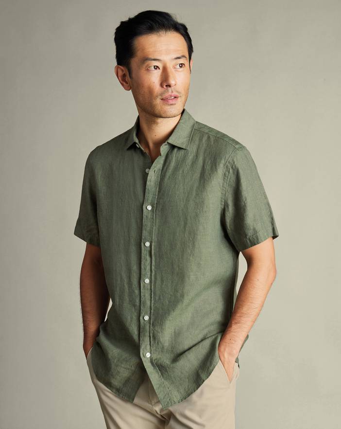 Men's Charles Tyrwhitt Pure Short Sleeve Casual Shirt | Charles Tyrwhitt