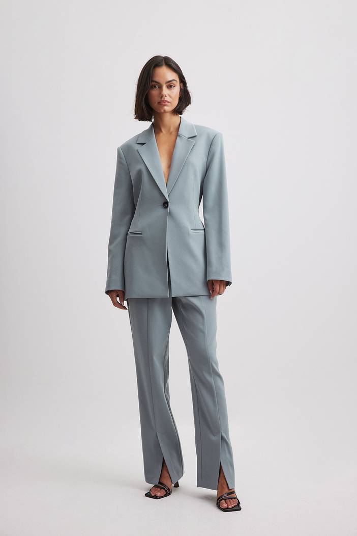 Broek met hoge taille en split aan de voorkant | NA-KD