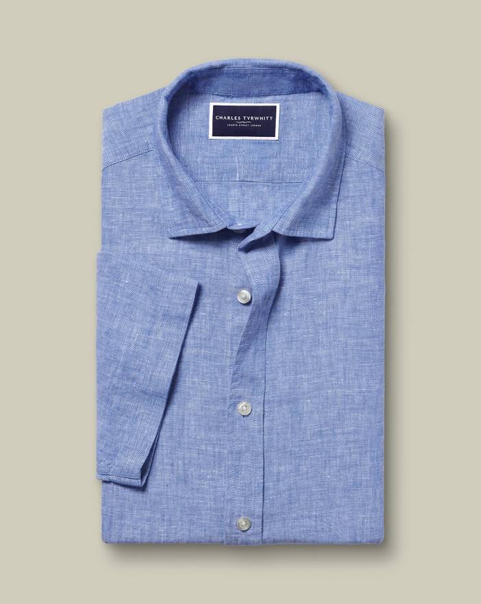 Men's Charles Tyrwhitt Pure Short Sleeve Casual Shirt | Charles Tyrwhitt