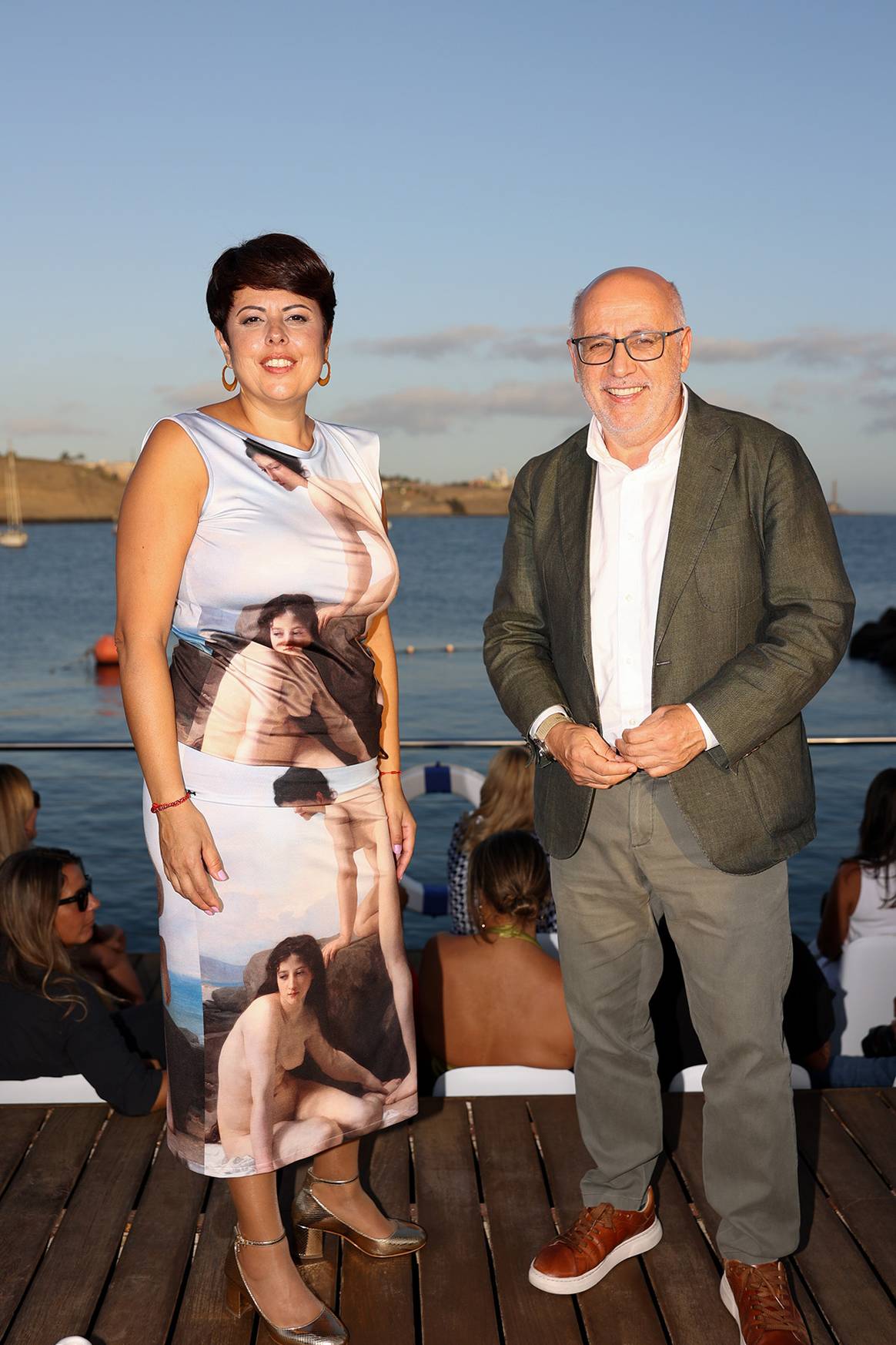 Minerva Alonso junto a Antonio Morales Méndez, presidente del Cabildo de Gran Canaria, durante la jornada inaugural de GCSW 2024.