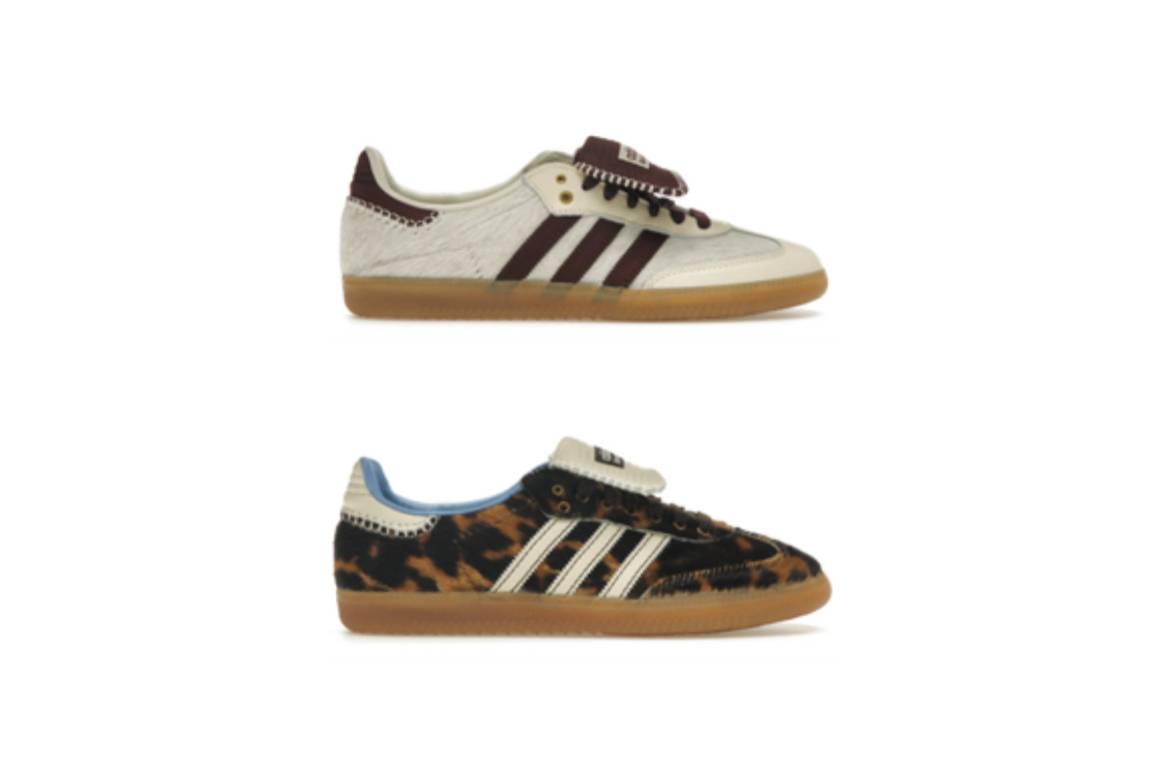 Das 'Samba'-Modell von Adidas in Zusammenarbeit mit Wales Bonner, in Creme und Leopardenoptik. Bild: StockX