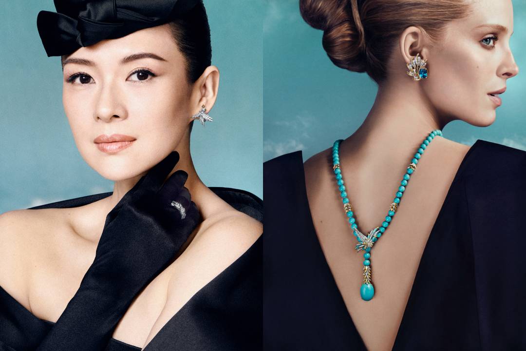 Tiffany & Co. lanceert campagne ter ere van de Bird on a Rock jewelry-collectie, met Zhang Ziyi en Abby Champion.