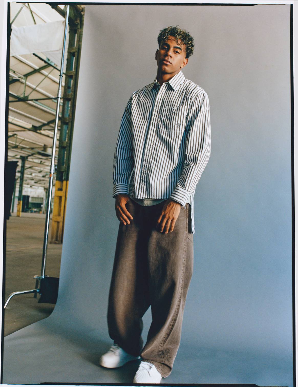 Lamine Yamal American Eagle collection look with relaxed denim