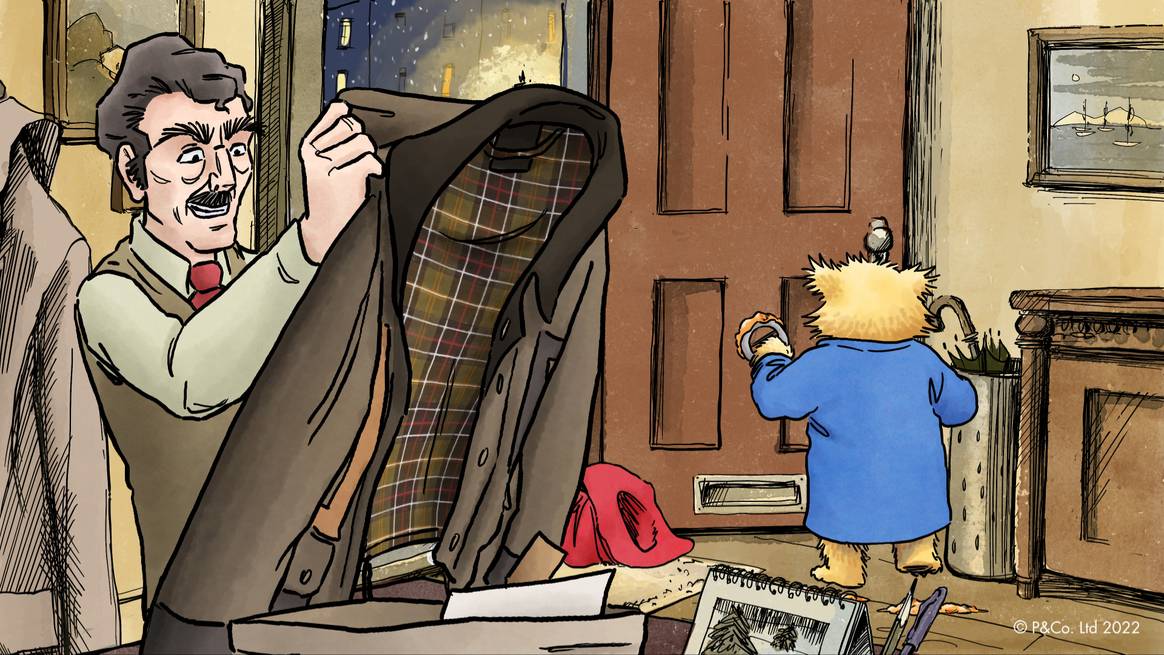 Barbours Weihnachtskampagne mit Paddington. Bild: Barbour / Passion Pictures / The Copyrights Group