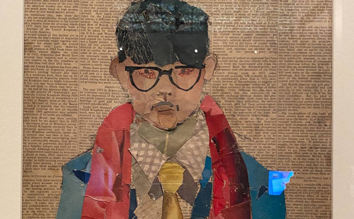 Self portrait in collage by David Hockney