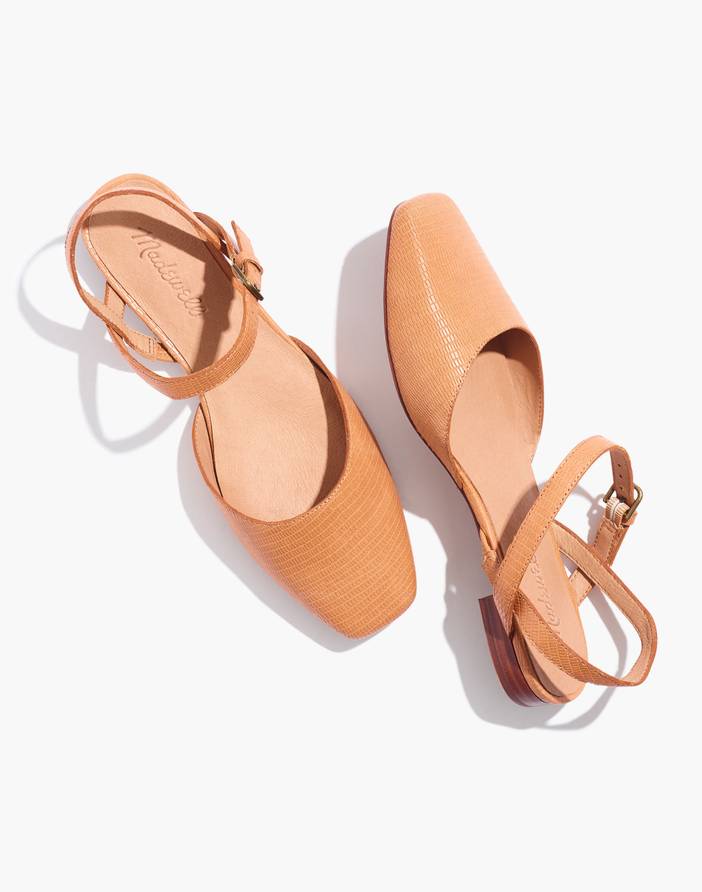 The Jeanne Slingback Flat in Lizard Embossed Leather | Madewell