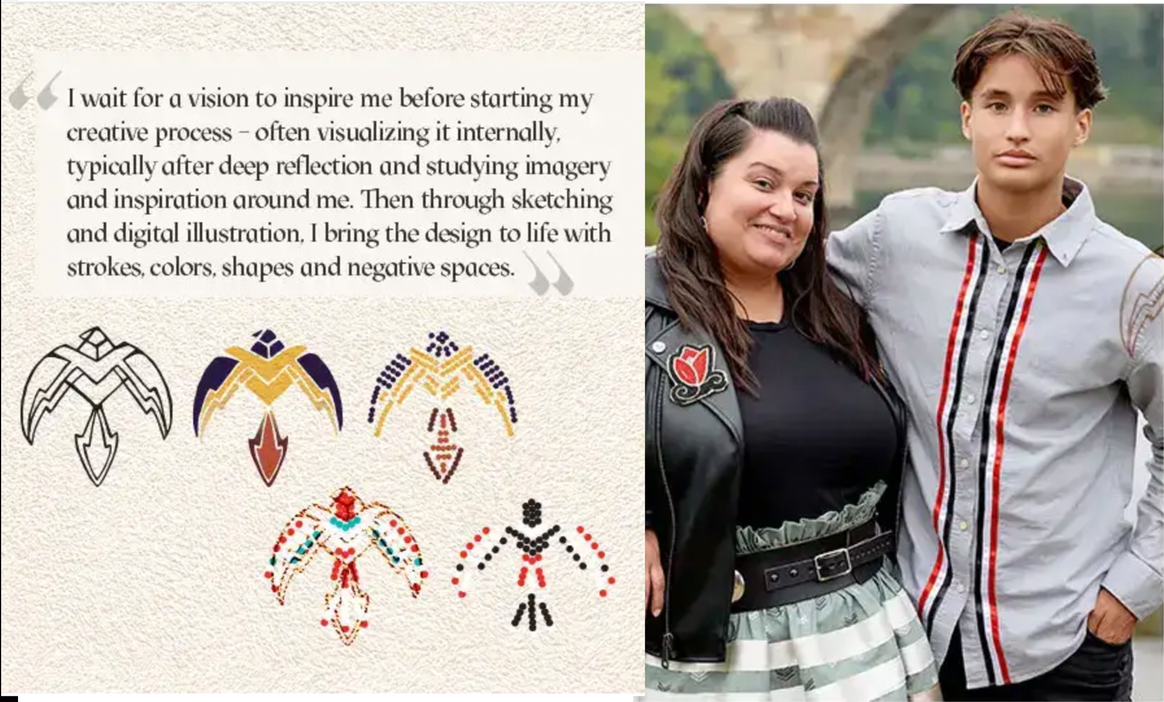 Designer Lucie Skjefte and son Animikii